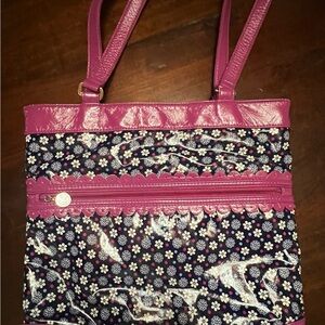 Vera Bradley Frill Boysenberry Floral Tote